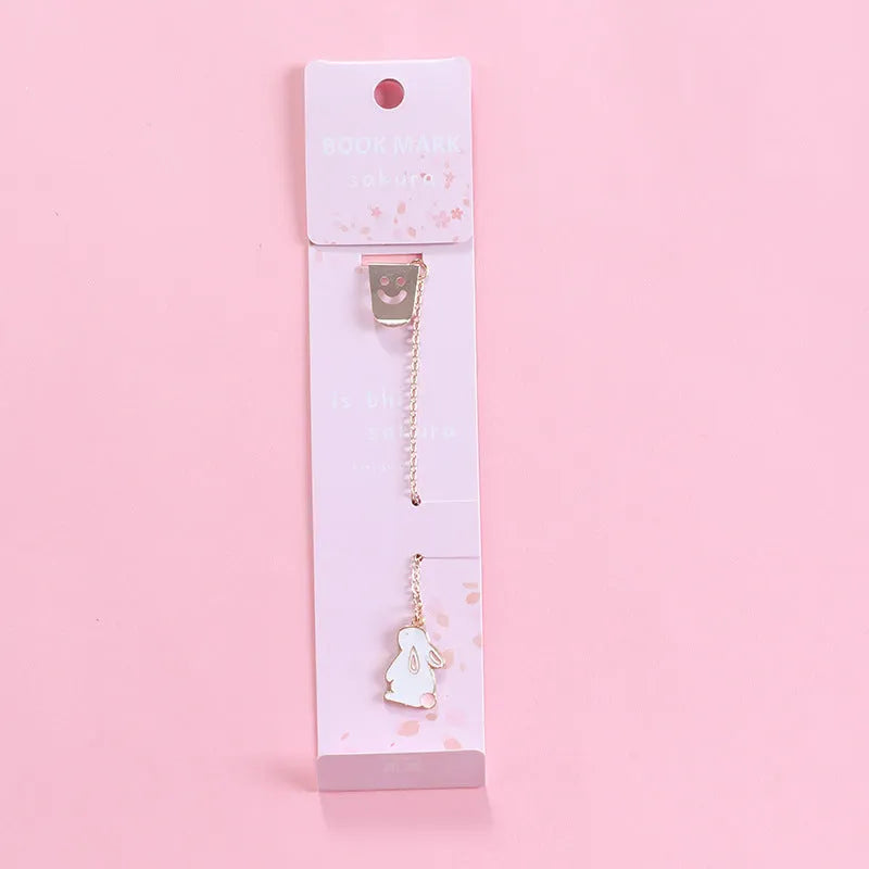Alloy metal bookmark with cartoon pendant charm in various character designs