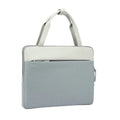 Waterproof polyester laptop sleeve 14.2 inch in light gray with soft handle and zipper pocket