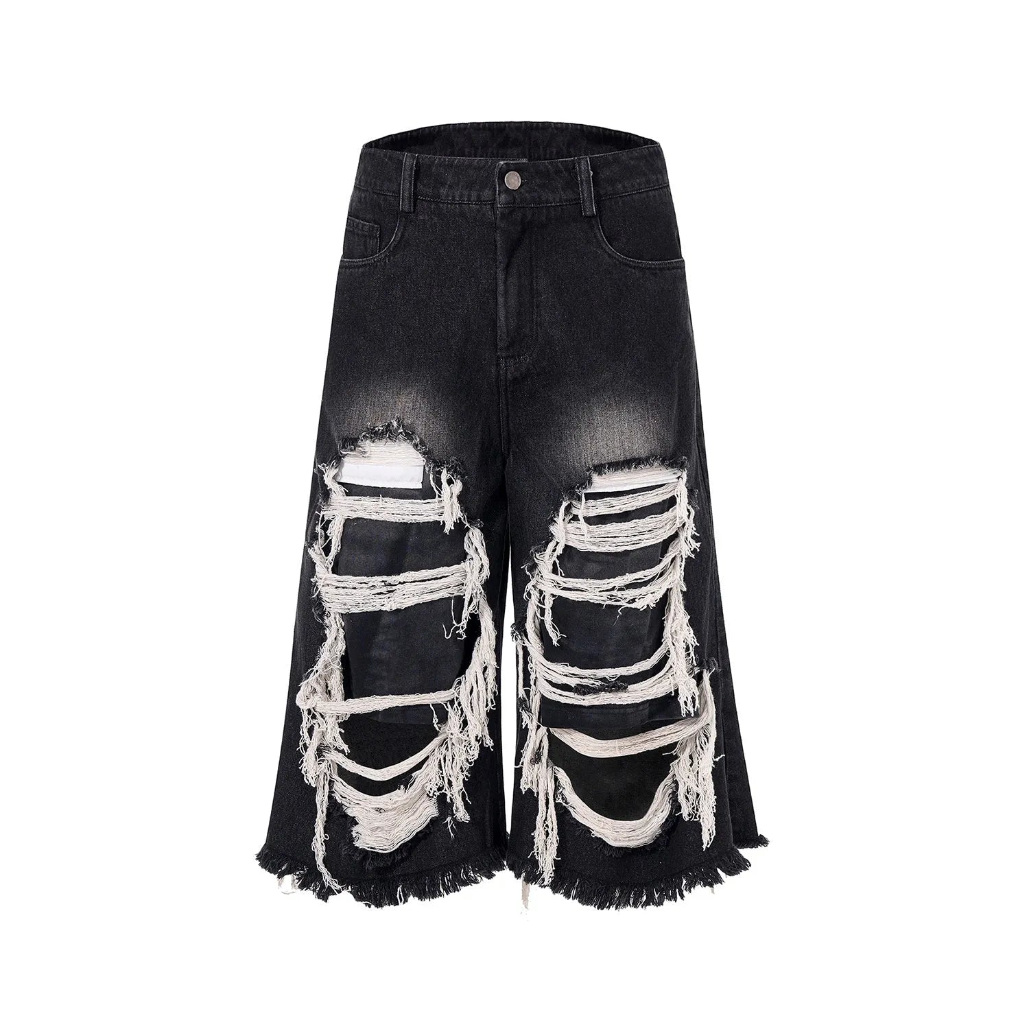 Black women's cropped wide-leg jeans with a mid-high waist and relaxed fit.