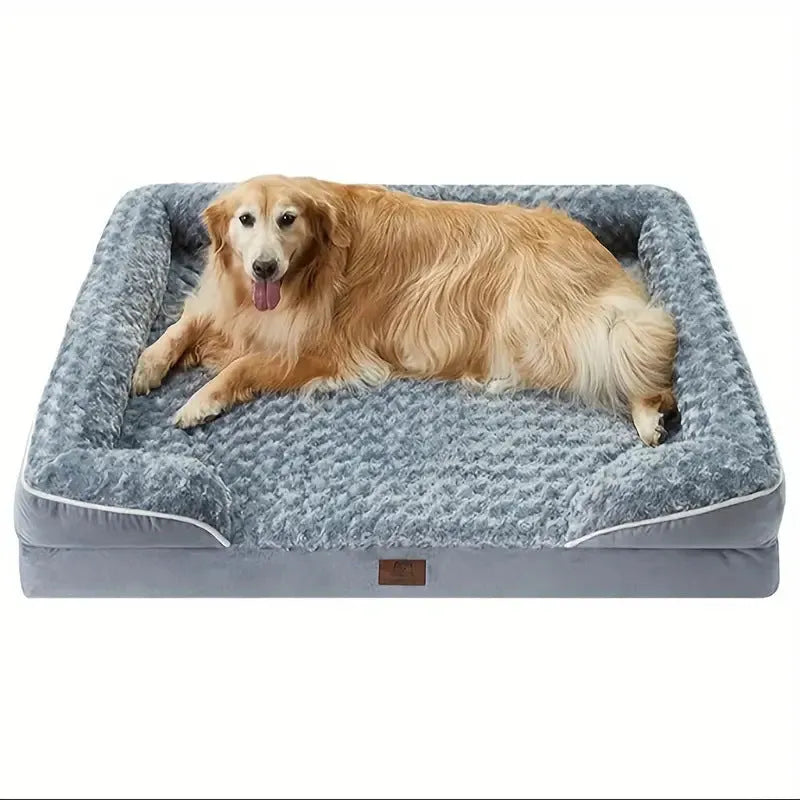 Waterproof dog kennel pad with removable cover in light grey, dark grey, and coffee brown colours