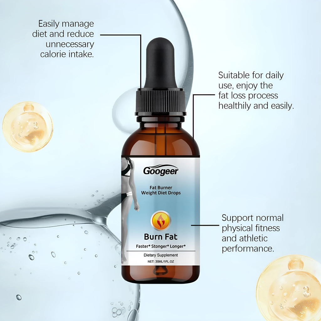 Googeer 30ml fat burner weight loss drops essential oil bottle body care kit