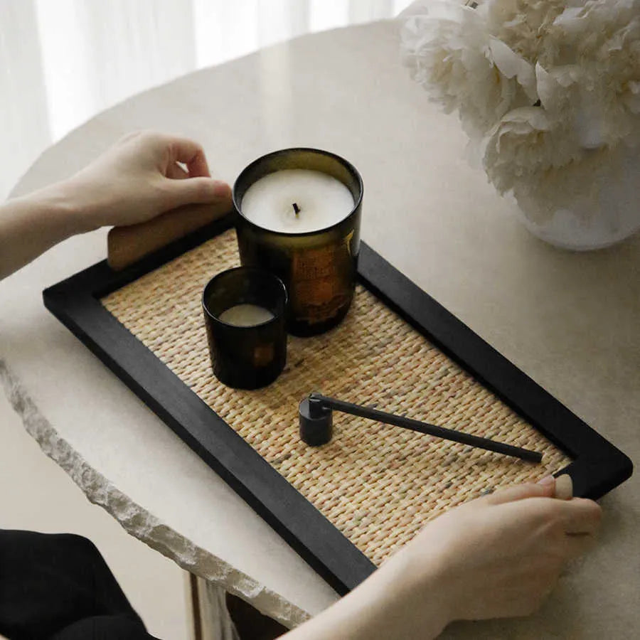 Pine wood dining tray with compartments in small and large size options