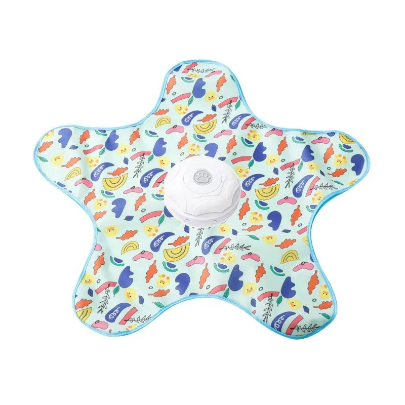 Electric cat toy in blue-fish design on light background, made from PP material