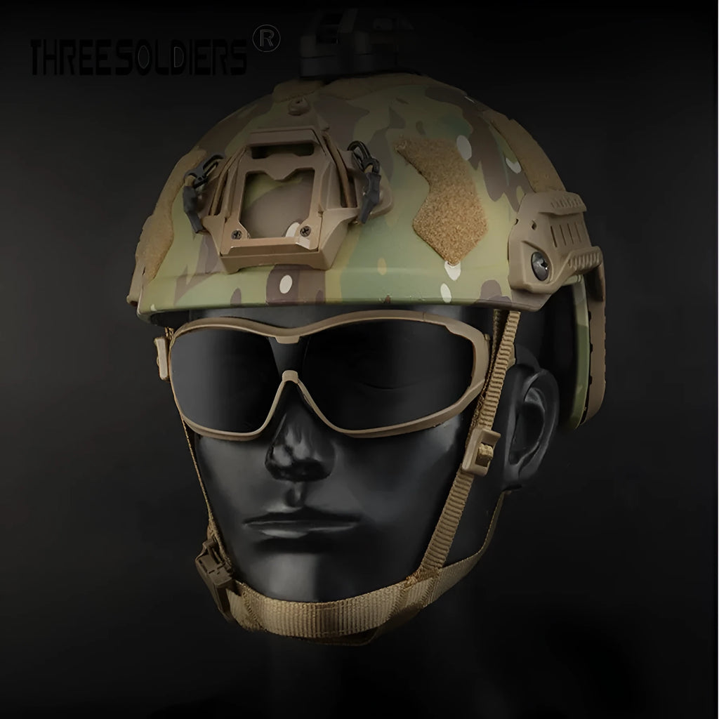 Plastic full rim outdoor fishing goggles with transparent lens in mud colour frame