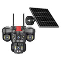 Solar Powered Security Camera No Plug In Required 4MP 1080P Full Colour Night Vision IP66 Waterproof ABS Material 355 Degree Rotation 90 Degree Tilt TF Card Cloud Storage Light Load Gimbal Outdoor Surveillance