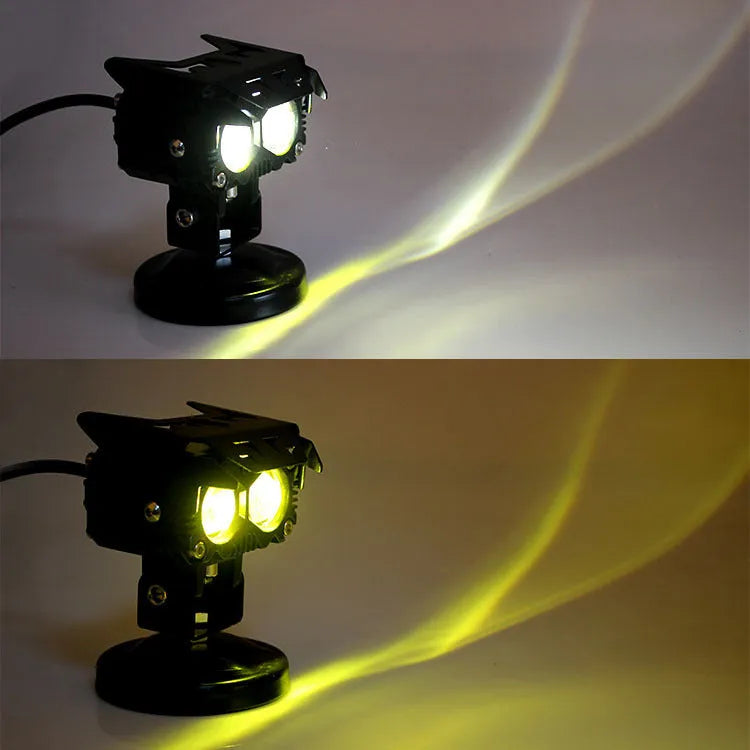 Motorcycle light two-colour lens headlight aviation aluminium off-road spotlight