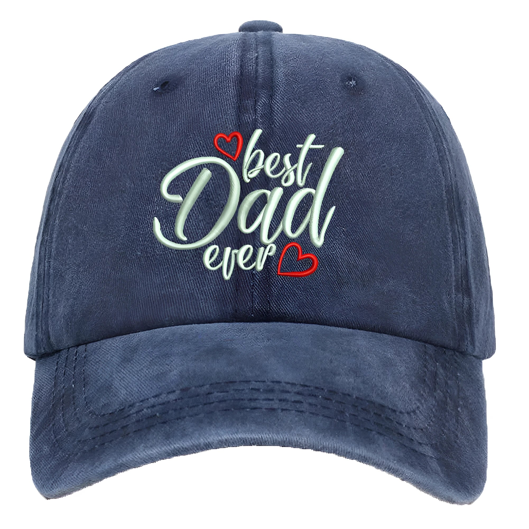 Red cotton baseball cap with embroidered letters showing adjustable strap and dome crown