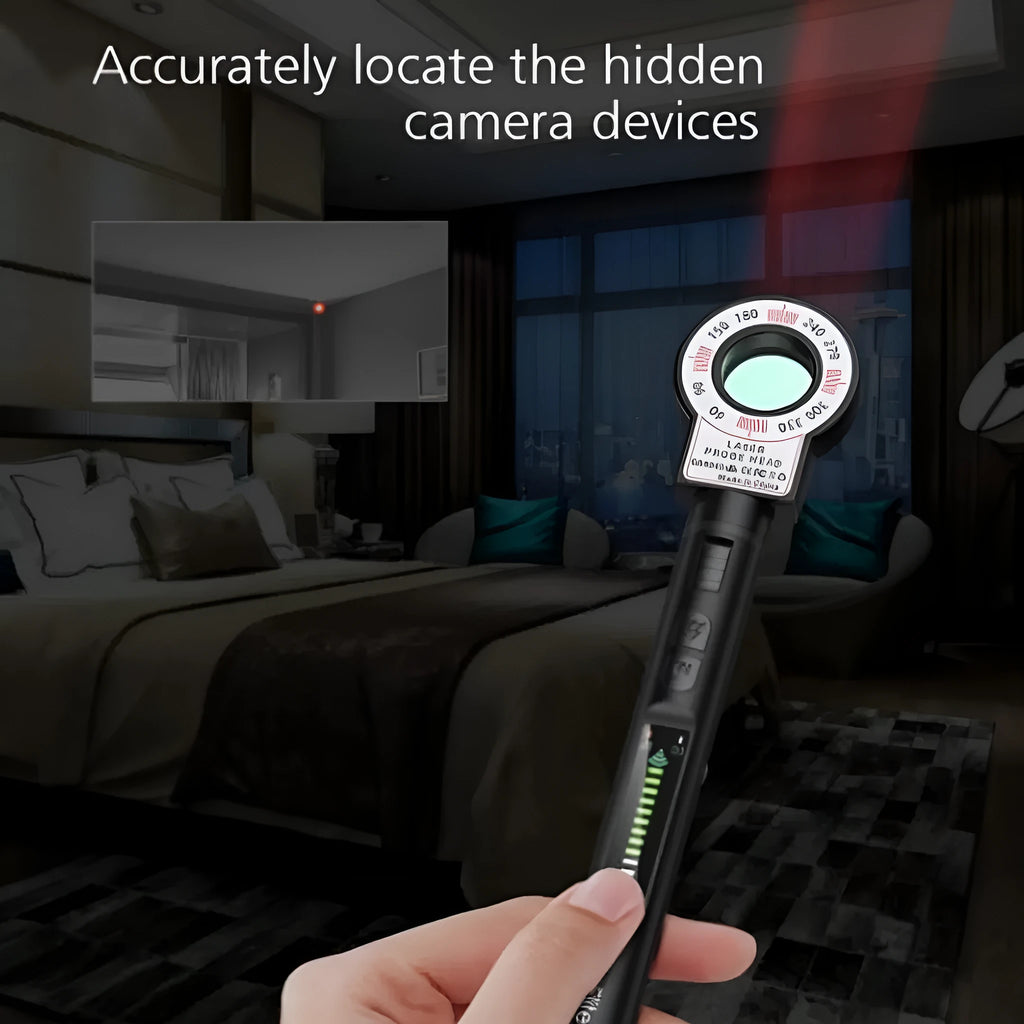 Black SC18 wireless signal and radio wave detector, handheld GPS detector for counter-surveillance use