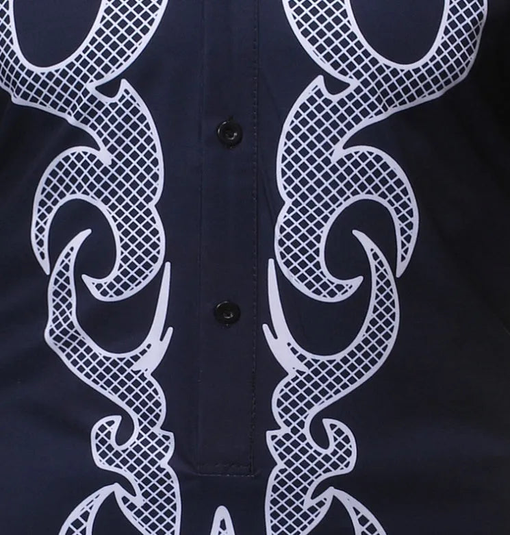 African dashiki print polyester shirt for men long sleeves plain pattern black