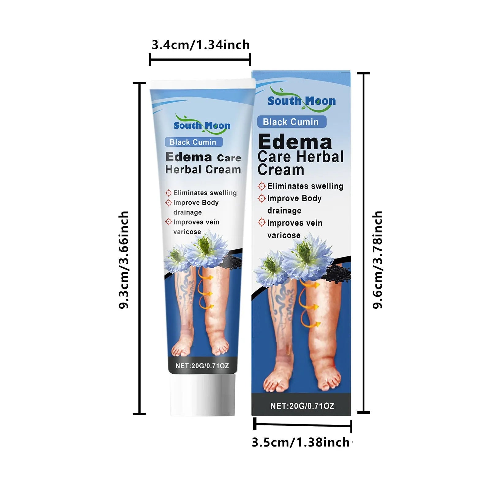 20g tube of herbal leg cream with black grass seeds and horse chestnut extracts