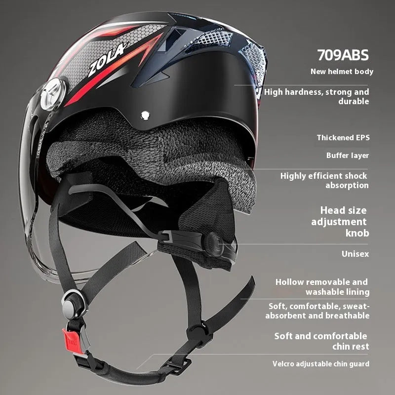 A children's lightweight ABS half helmet for battery motorcycles, shown in a double mirror colour finish.