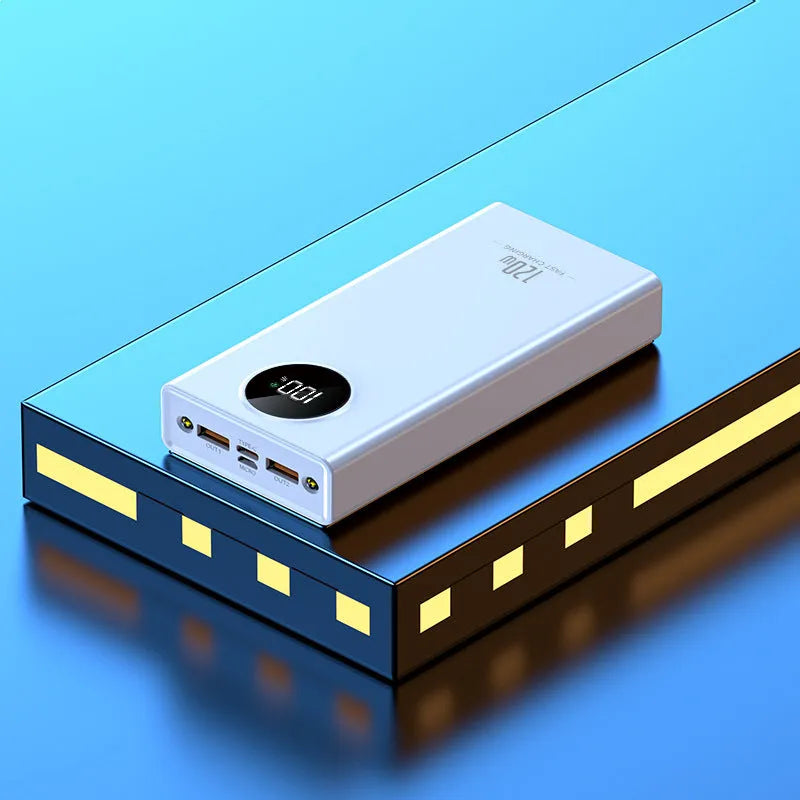 Fast charge power bank in black or white, 10000 MA or 20000 MA, 142 x 67.6 x 28.3 mm plastic shell