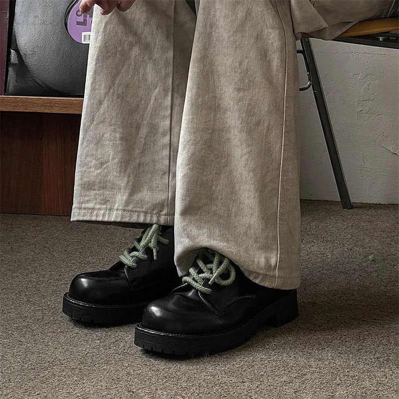 Big Head derby platform casual leather shoes in microfiber and rubber for men and women.
