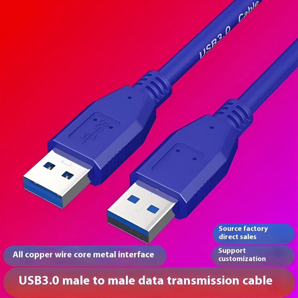 USB 3.0 public to public data cable with nickel-plated connectors for mobile hard disk boxes