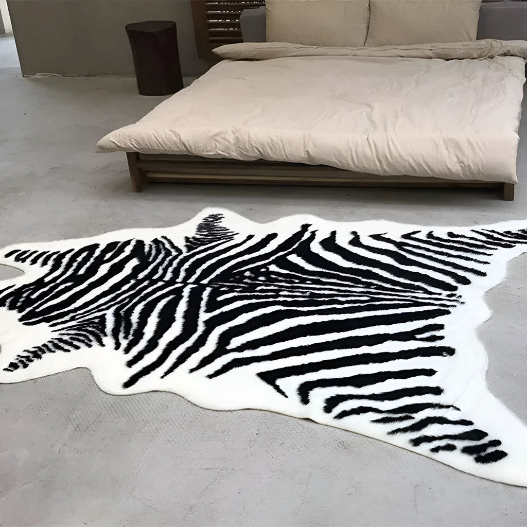 Light luxury floor mat with cute tiger print, made of imitation cashmere, machine washable, available in 40X120cm size