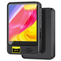 E-book player with external speaker, 1.8 inch screen, black plastic body, Bluetooth, FM radio, and USB charging