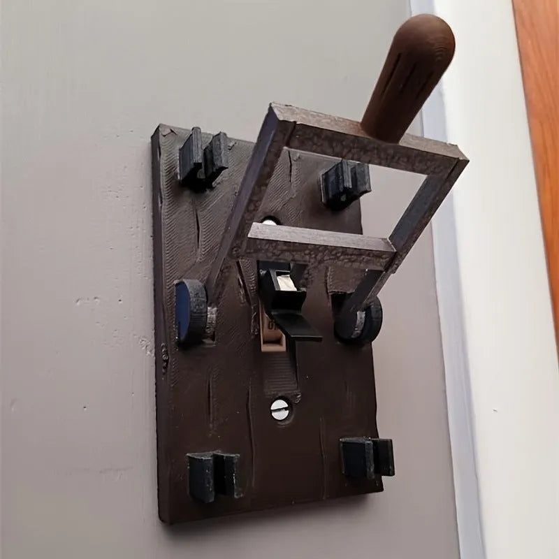 White retro decorative wall switch plate with mechanical dial for holiday decoration