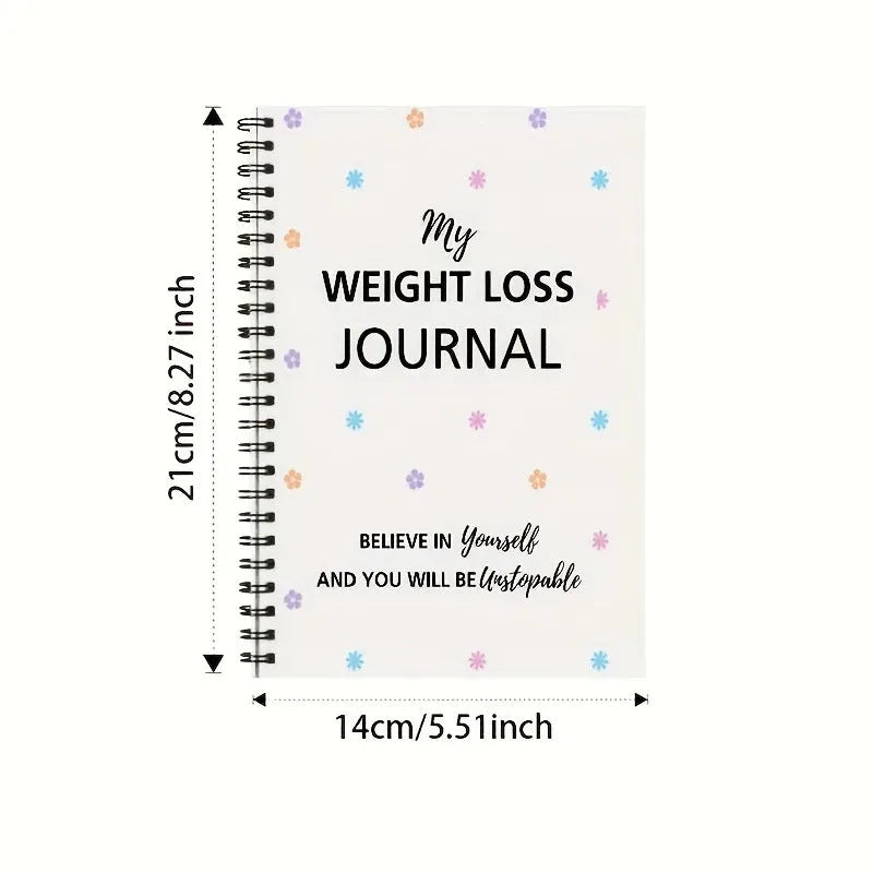 Weight loss diary plan notebook with spiral binding and paper cover