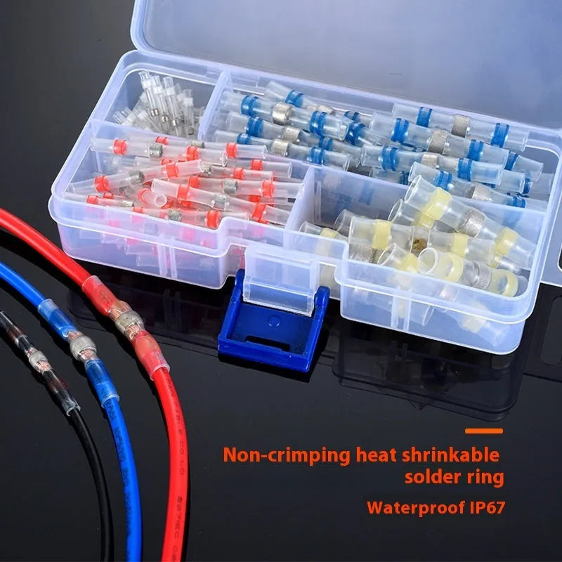Plastic heat shrink solder ring terminal connector in multiple colours for waterproof wiring