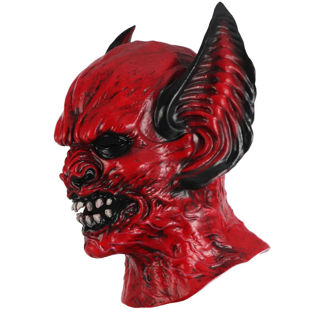 Red bat hood mask made from RP foam for Halloween and Christmas party dress-up
