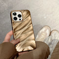 Desert gold TPU phone case with three-dimensional silk pattern for iPhone 15 Pro Max