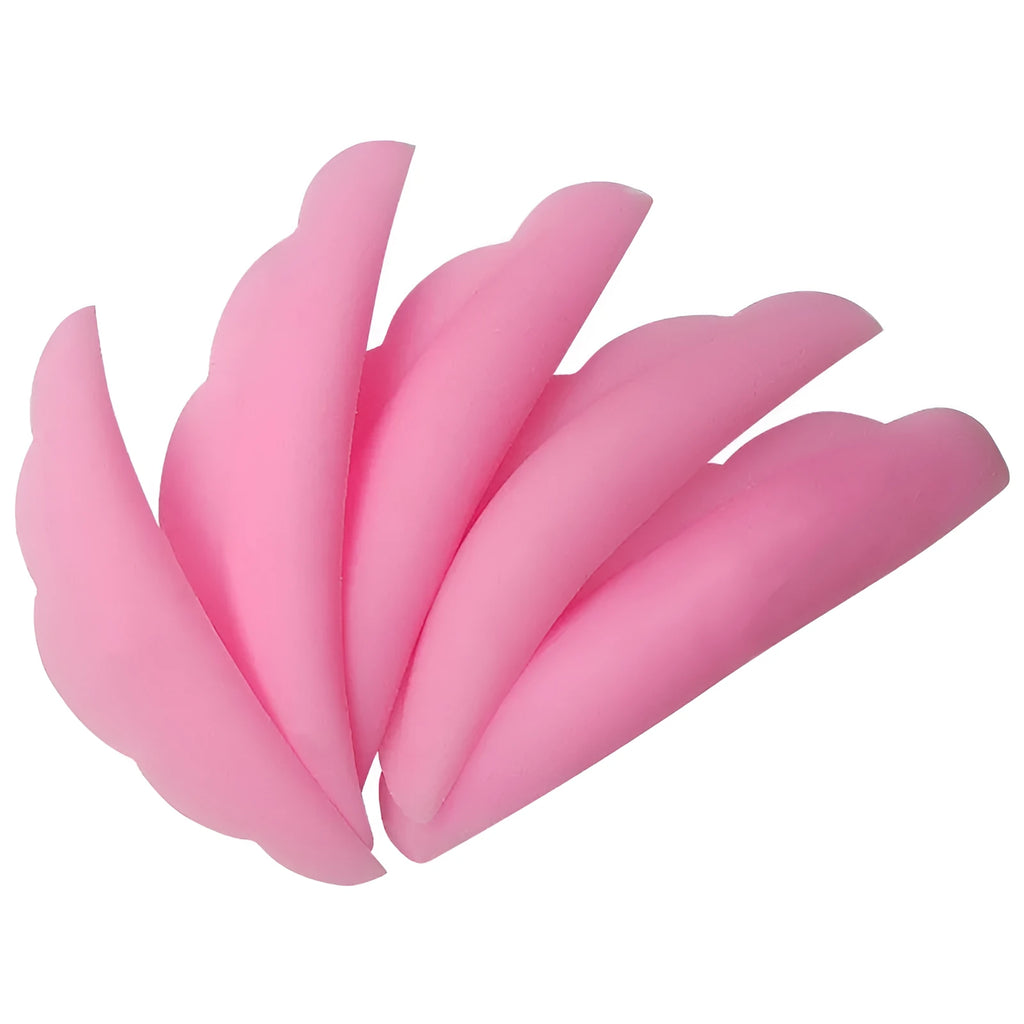 Silicone gasket pads for hot eyelash grafting, 5 pairs in white, sunflower edge design
