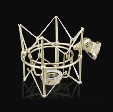 34mm gold diaphragm 48V condenser microphone with shockproof rack, Cannon cable, and aluminium box