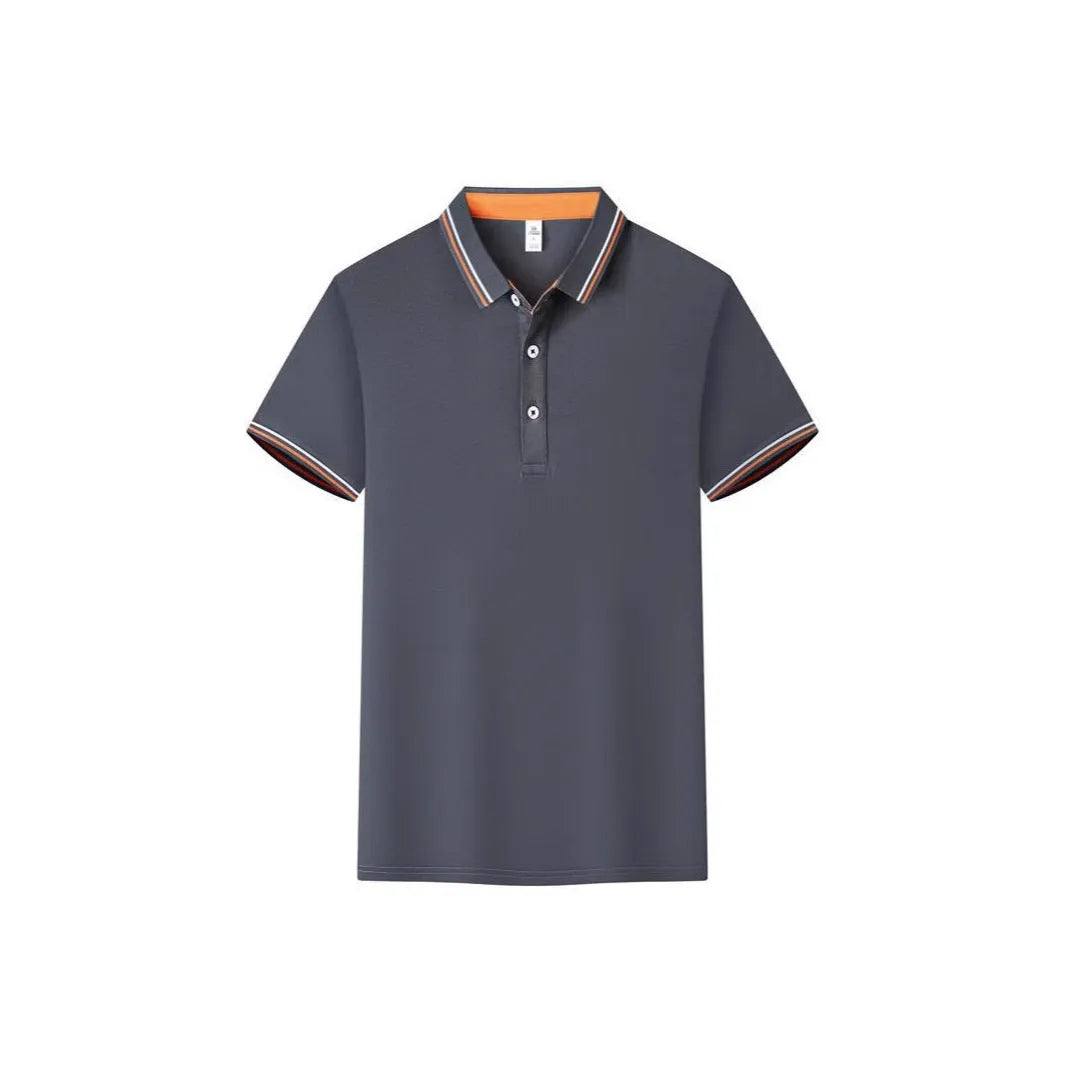 Cotton blend polo workwear shirt with structured collar and short sleeves in multiple colour options