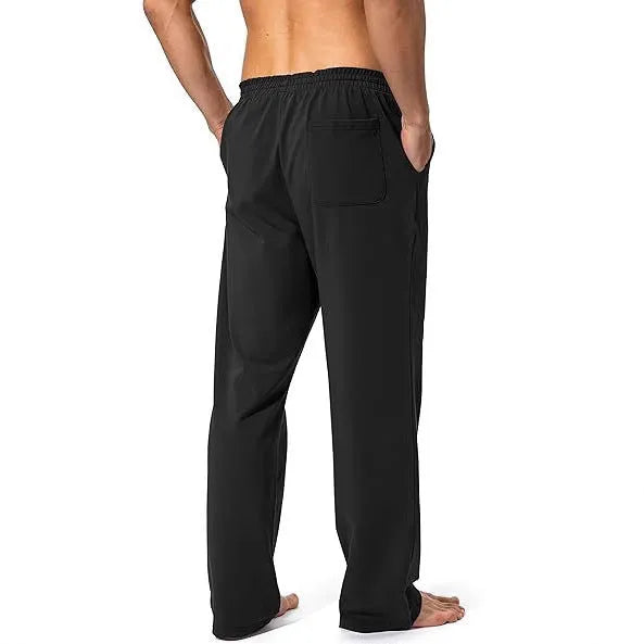 Men's loose casual trousers in quick-drying polyester available in dark grey, light grey, black and navy blue