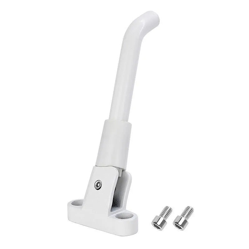 Black aluminium alloy electric scooter foot brace with screws and hex wrench