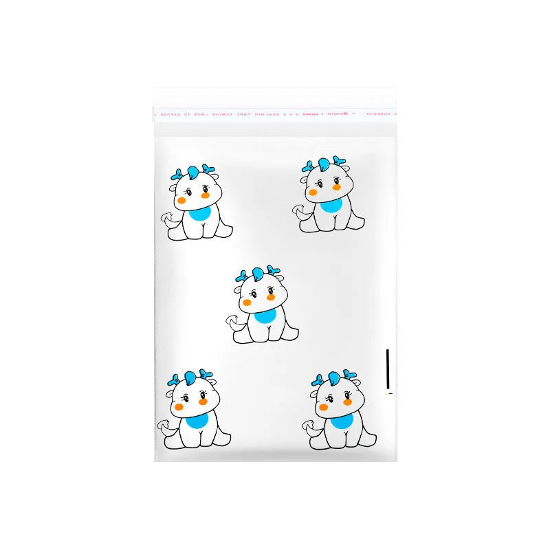 PE car trash adhesive clean bag with green foot dragon design stuck on car door panel