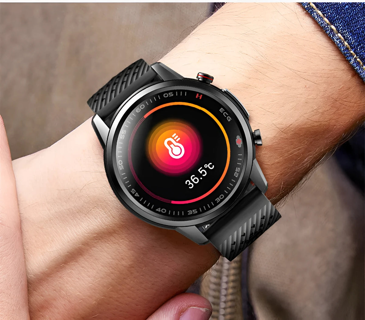 F800 sports smart watch with 1.3 inch touchscreen, TPU wristband, black or silver grey