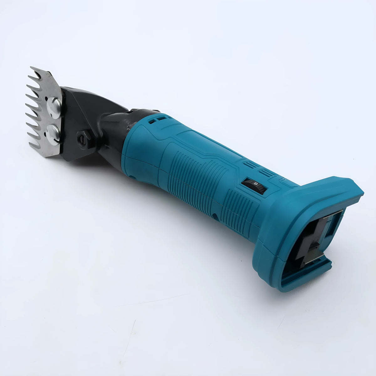 Handheld electric wool scissors with bare metal construction and power cord, 220W, 28mm shear radius