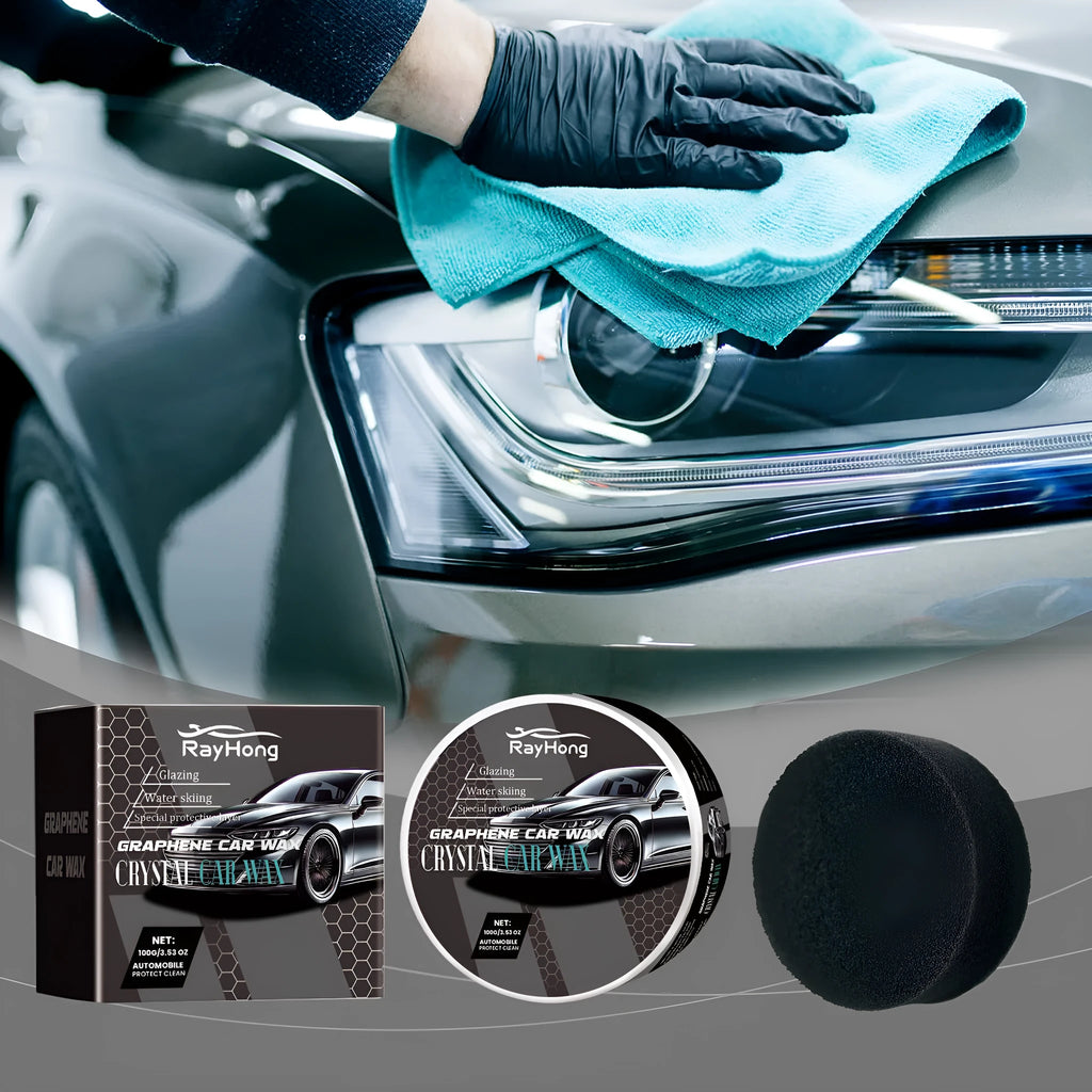 Car coating cream anti-scratch enhanced gloss paste with sponge, 100g set for car paint repair