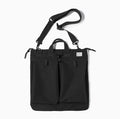 Canvas crossbody messenger bag in retro style with shoulder strap, showing internal phone pocket and 15-inch laptop capacity