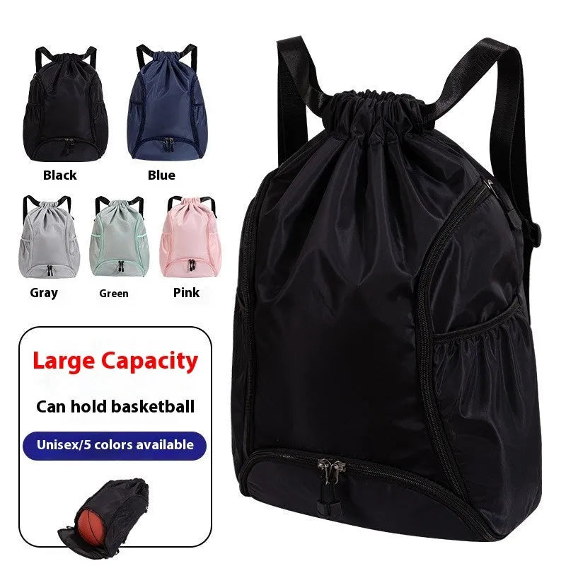 Large cube-style sports backpack with drawstring closure in five colour options