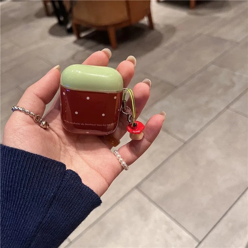 Universal TPU earphone case with Korean polka dot design and IMD contrast colour for AirPods Pro