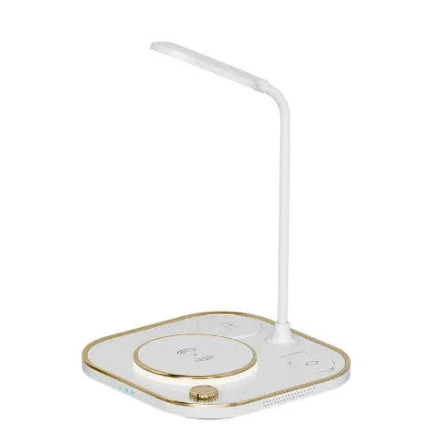 Black, green, or white 15W wireless magnetic charger with optional desk lamp and USB-C cable.