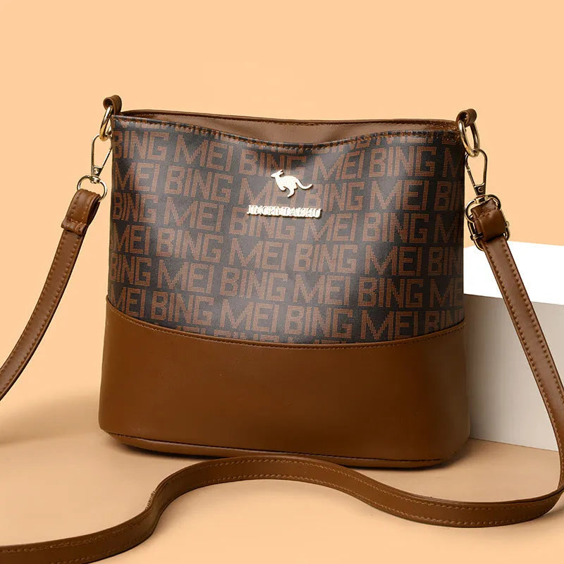 Soft leather messenger bag with multiple compartments in urban simplicity style