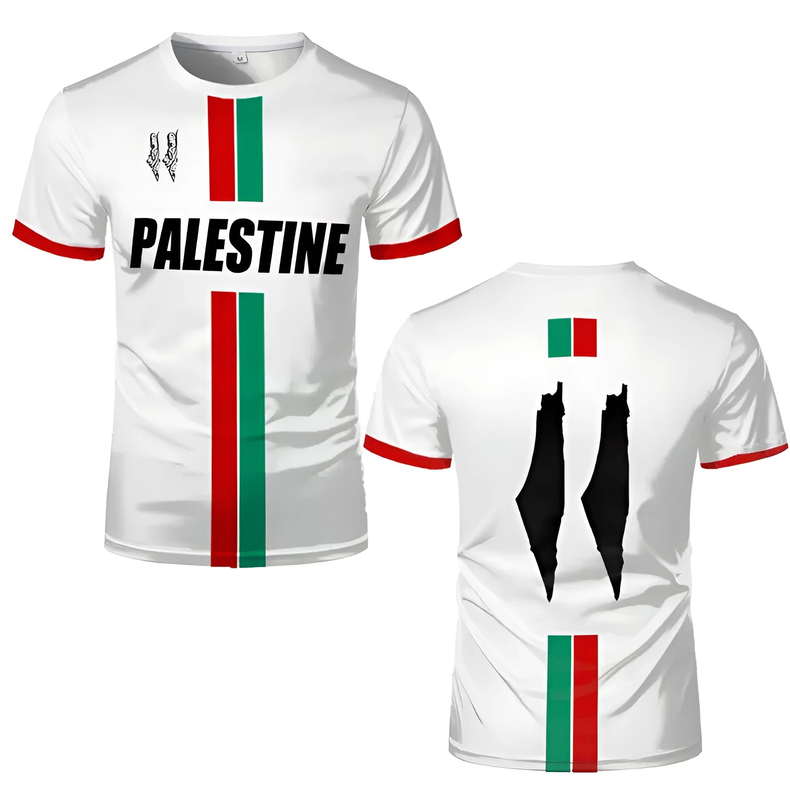 Football T-shirt with 3D printed pattern in black colour showing half sleeve street fashion style
