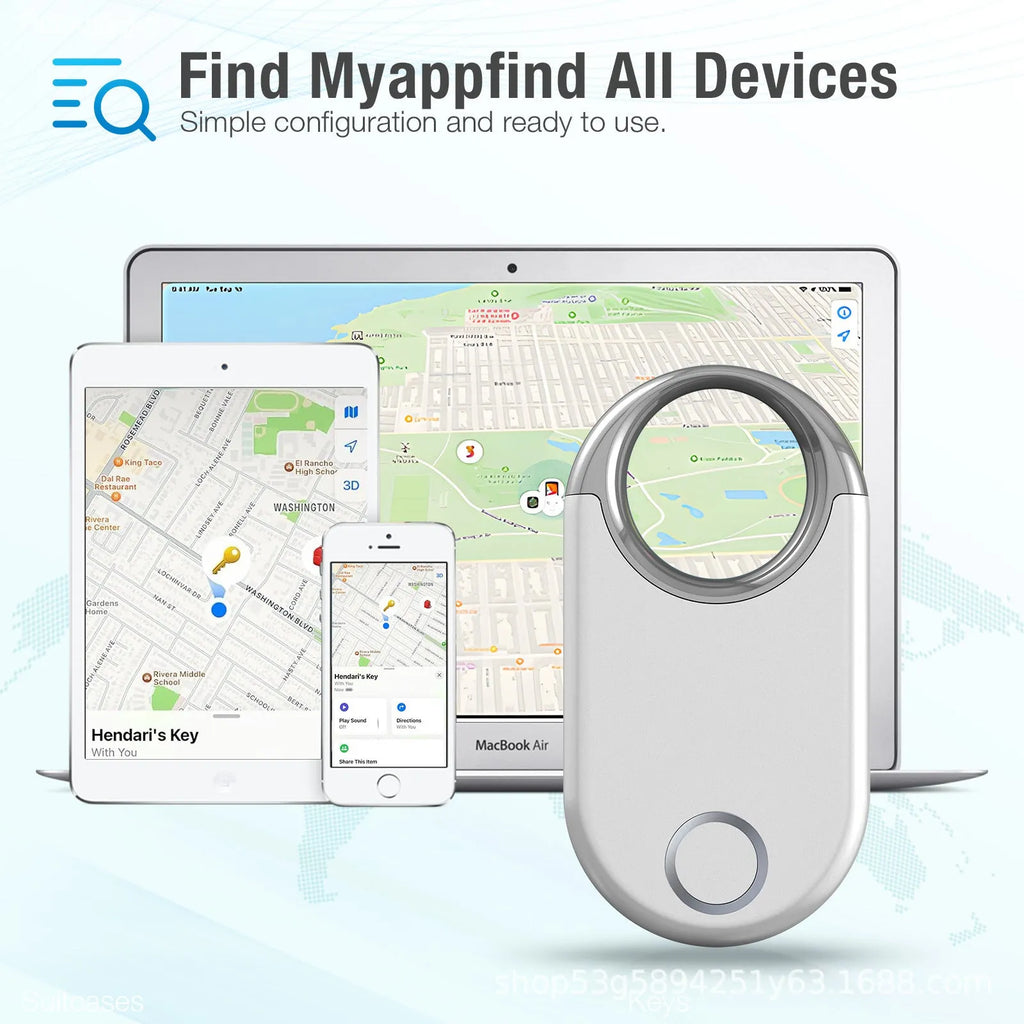 Compact black and white GPS anti-loss tracker for pets and children showing 55.1mm dimensions