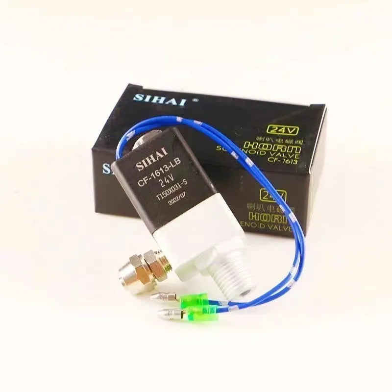 Black dual trumpet 300DB super loud air horn kit for 12V and 24V vehicles