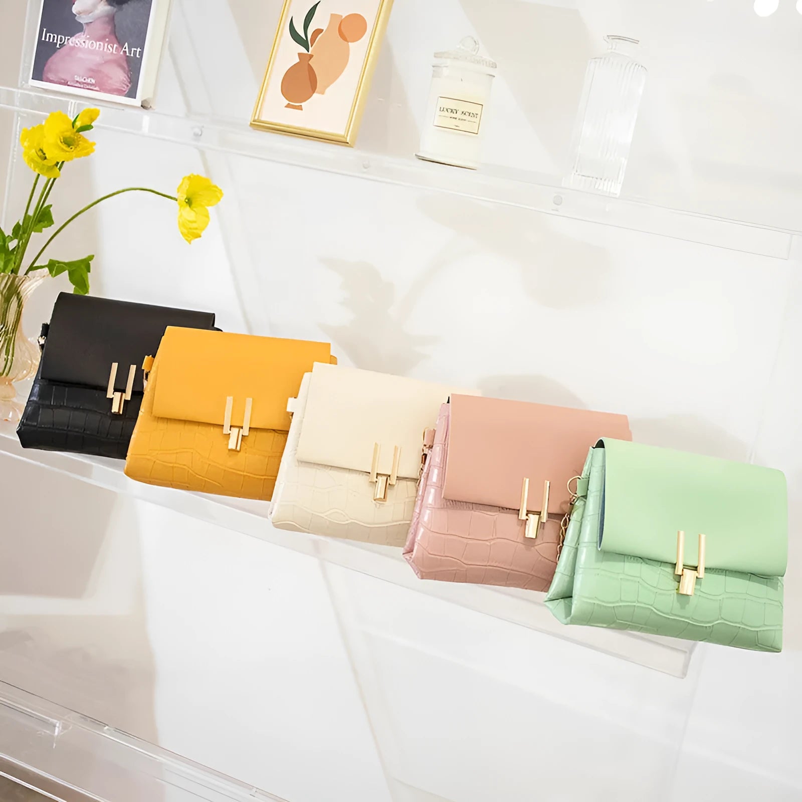 Stone pattern small square PU bag with chain strap in multiple colour options