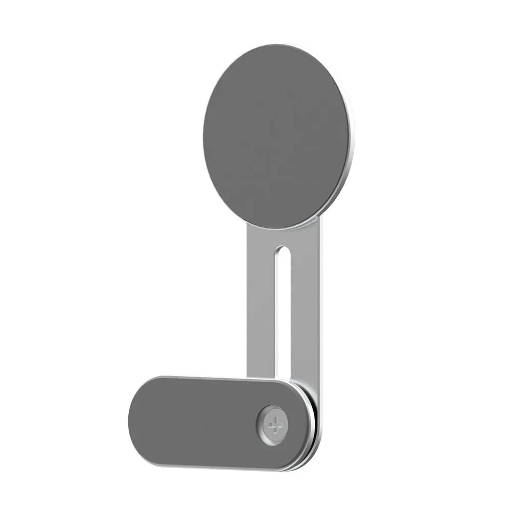 Silver magnetic aluminium alloy desktop phone bracket ZM306 on a desk
