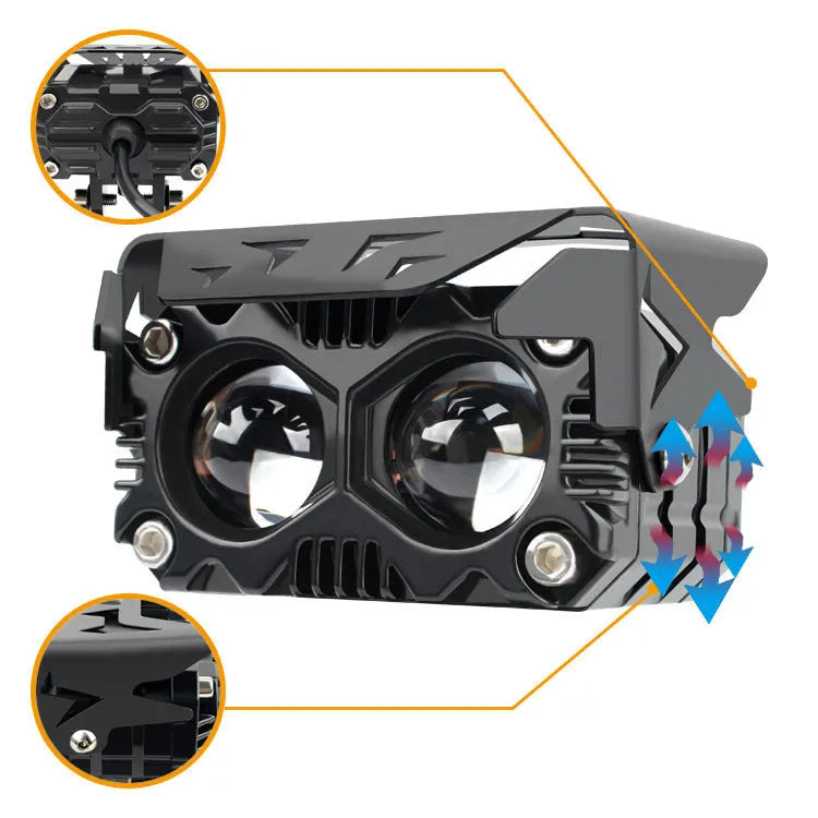 Motorcycle light two-colour lens headlight aviation aluminium off-road spotlight
