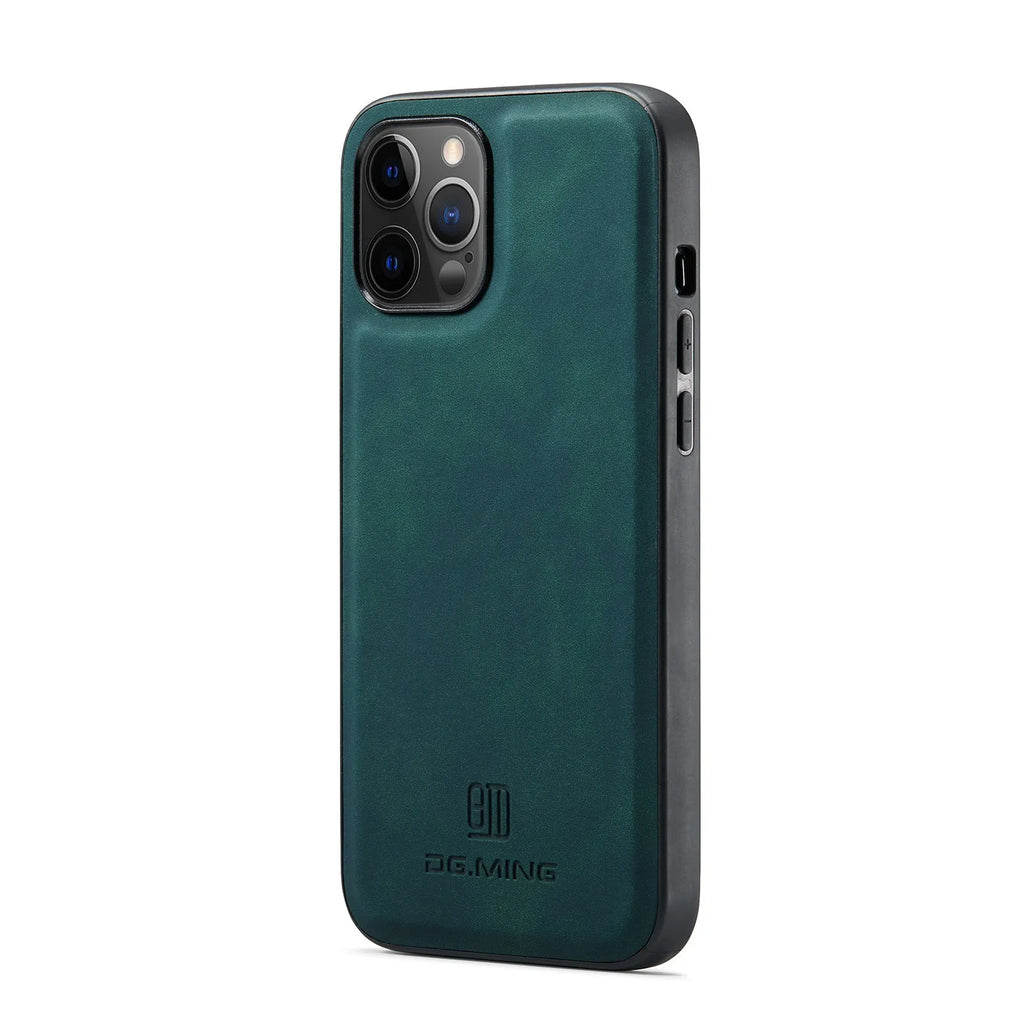 PU leather card holder phone case for Apple iPhone with magnetic closure and retro style