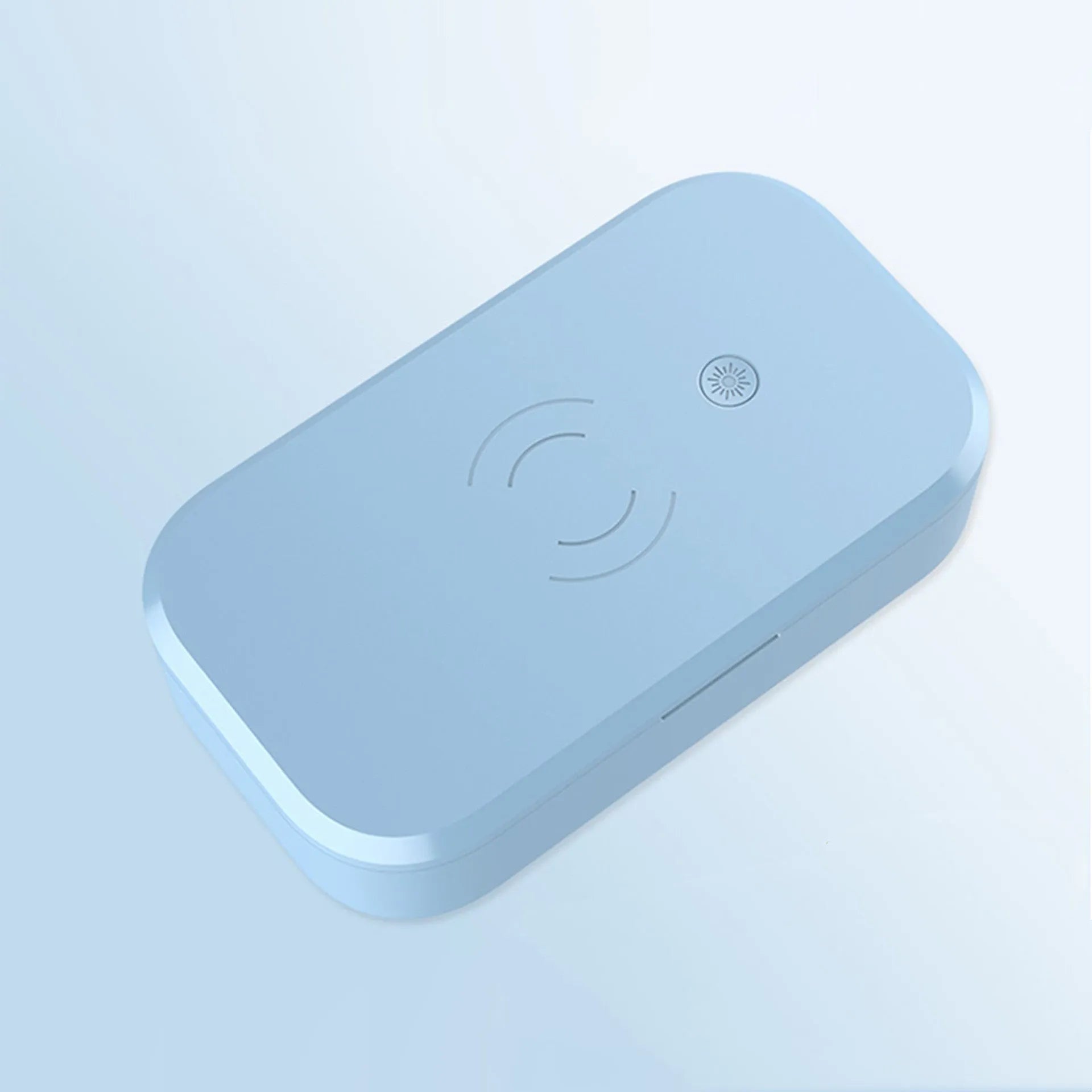 White ultraviolet disinfection box with wireless charging for nail tools and mobile phones
