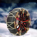 Car snow chain with steel chain, Oxford pad, and nylon strap, fitting 175-265 tyre sizes