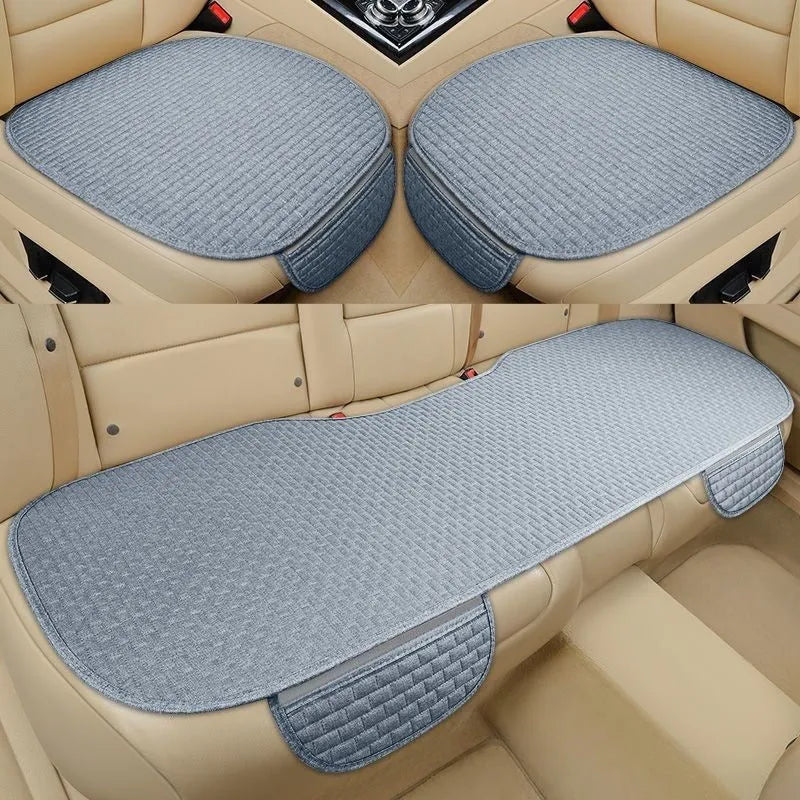 Linen plaid pattern car cushion with business hemming in classic colours on car seat