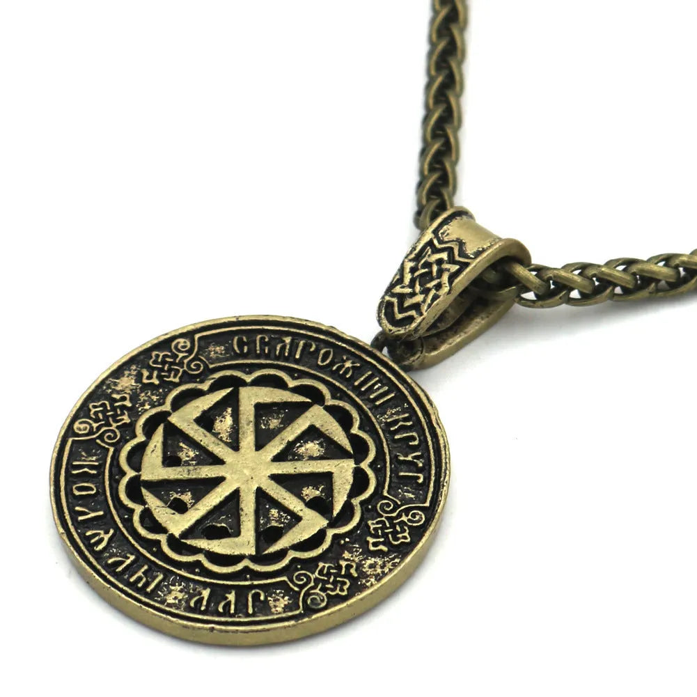 Lunavin ODing logo pendant necklace on adjustable chain with retro styling